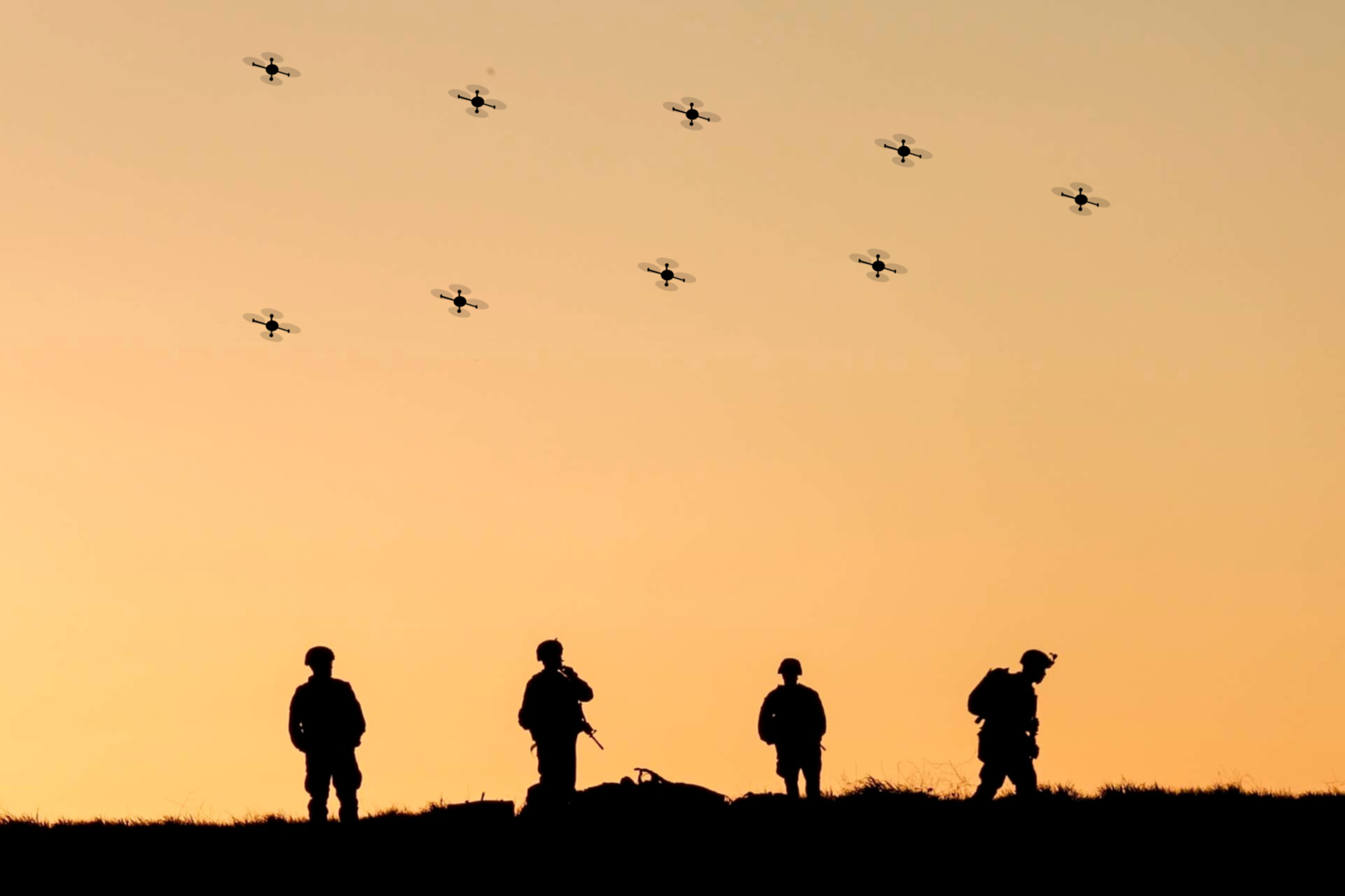 Future war concept: Swarming UAVs (Image courtesy of U.S. Army) Future war concept: Swarming UAVs (Image courtesy of U.S. Army)